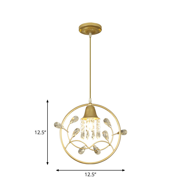 Bird/Flower Sleeping Room Suspension Light Modern Crystal Stands 1 Bulb Gold Hanging Lamp Kit Clearhalo 'Ceiling Lights' 'Modern Pendants' 'Modern' 'Pendant Lights' 'Pendants' Lighting' 1290142