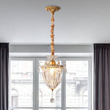 Gold 1 Head Down Lighting Pendant Contemporary Crystal Lantern Suspension Lamp for Parlour Gold Clearhalo 'Ceiling Lights' 'Modern Pendants' 'Modern' 'Pendant Lights' 'Pendants' Lighting' 1290143