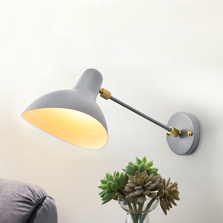 Modernist Style Duckbill Sconce Lighting Metallic 1 Light Living Room Wall Mounted Lamp in Black/Grey Grey Clearhalo 'Cast Iron' 'Glass' 'Industrial' 'Modern wall lights' 'Modern' 'Tiffany' 'Traditional wall lights' 'Wall Lamps & Sconces' 'Wall Lights' Lighting' 129083