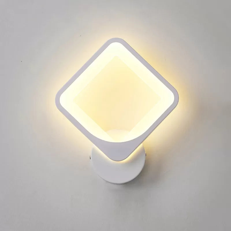 Contemporary Slim LED Wall Light Acrylic Sconce Light in White for Living Room Stair White Rhombus Clearhalo 'Wall Lamps & Sconces' 'Wall Lights' Lighting' 129409