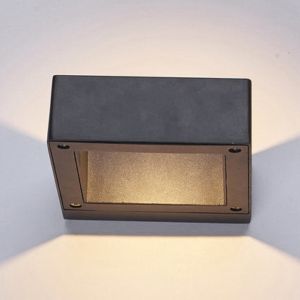Square Shade Sconce Light Fixture Modern Stylish Aluminum Warm/White Light LED Black Finish Wall Lighting for Porch Clearhalo 'Cast Iron' 'Glass' 'Industrial' 'Modern wall lights' 'Modern' 'Tiffany' 'Traditional wall lights' 'Wall Lamps & Sconces' 'Wall Lights' Lighting' 129494