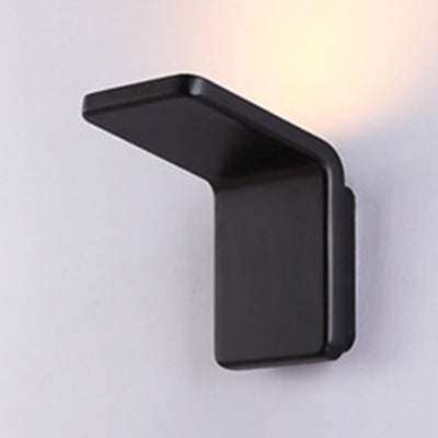 4"/8" Wide Bend Square Wall Lamp Contemporary Style Aluminum LED Black/White Sconce Light Fixture Clearhalo 'Cast Iron' 'Glass' 'Industrial' 'Modern wall lights' 'Modern' 'Tiffany' 'Traditional wall lights' 'Wall Lamps & Sconces' 'Wall Lights' Lighting' 129503