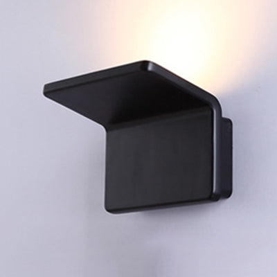 4"/8" Wide Bend Square Wall Lamp Contemporary Style Aluminum LED Black/White Sconce Light Fixture Black 8" Clearhalo 'Cast Iron' 'Glass' 'Industrial' 'Modern wall lights' 'Modern' 'Tiffany' 'Traditional wall lights' 'Wall Lamps & Sconces' 'Wall Lights' Lighting' 129505