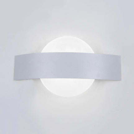 Round/Square Acrylic Wall Light Sconce Contemporary LED Black/White Finish Wall Lamp with Metal Backplate in White/Warm Lighting White White Round Clearhalo 'Cast Iron' 'Glass' 'Industrial' 'Modern wall lights' 'Modern' 'Tiffany' 'Traditional wall lights' 'Wall Lamps & Sconces' 'Wall Lights' Lighting' 129517