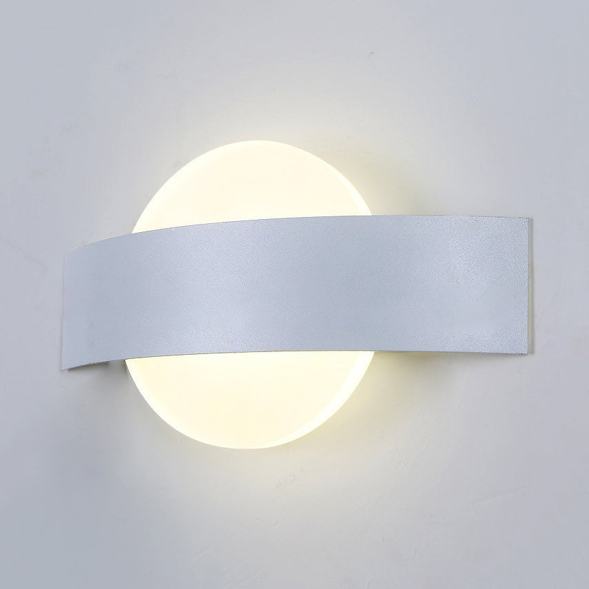 Round/Square Acrylic Wall Light Sconce Contemporary LED Black/White Finish Wall Lamp with Metal Backplate in White/Warm Lighting Clearhalo 'Cast Iron' 'Glass' 'Industrial' 'Modern wall lights' 'Modern' 'Tiffany' 'Traditional wall lights' 'Wall Lamps & Sconces' 'Wall Lights' Lighting' 129520