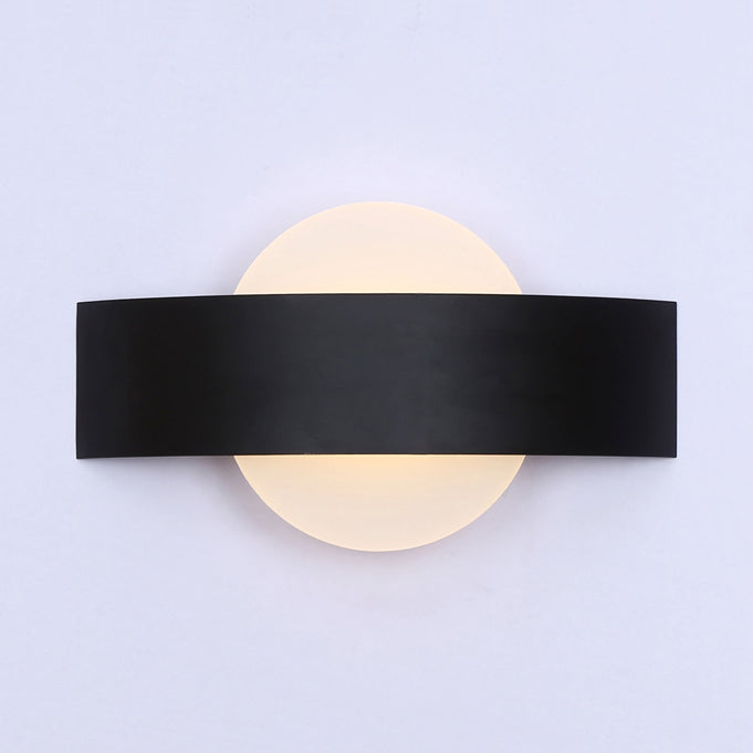 Round/Square Acrylic Wall Light Sconce Contemporary LED Black/White Finish Wall Lamp with Metal Backplate in White/Warm Lighting Black Round Clearhalo 'Cast Iron' 'Glass' 'Industrial' 'Modern wall lights' 'Modern' 'Tiffany' 'Traditional wall lights' 'Wall Lamps & Sconces' 'Wall Lights' Lighting' 129525