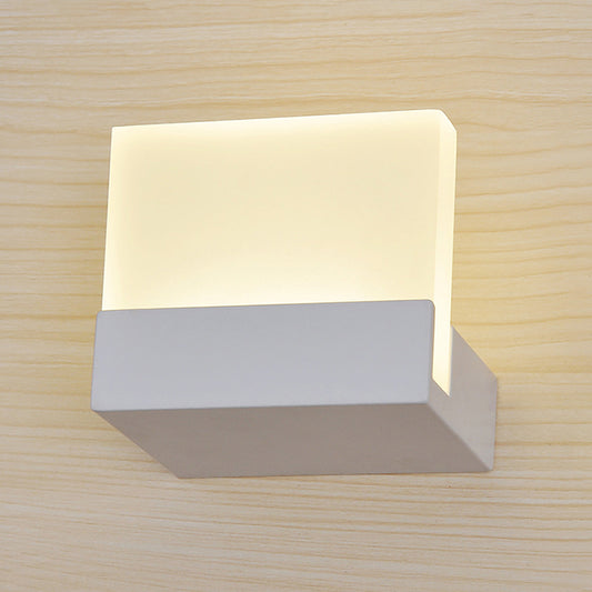 Acrylic Slab Sconce Light Minimalist LED 1 Light Wall Lighting Ideas in Warm/White Light White Warm Clearhalo 'Modern wall lights' 'Modern' 'Wall Lamps & Sconces' 'Wall Lights' Lighting' 129529