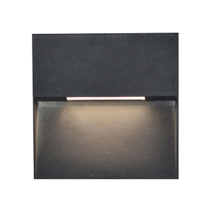 LED Porch Wall Sconce Lamp with Round/Rectangle Aluminum Shade Black Sconce Lighting in White/Warm Light Black Warm Square Clearhalo 'Cast Iron' 'Glass' 'Industrial' 'Modern wall lights' 'Modern' 'Tiffany' 'Traditional wall lights' 'Wall Lamps & Sconces' 'Wall Lights' Lighting' 129544
