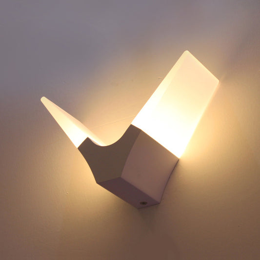 V-Shaped Sconce Light Fixture Simple Acrylic LED White Wall Mount Light in Warm/White Light White Warm Clearhalo 'Modern wall lights' 'Modern' 'Wall Lamps & Sconces' 'Wall Lights' Lighting' 129553