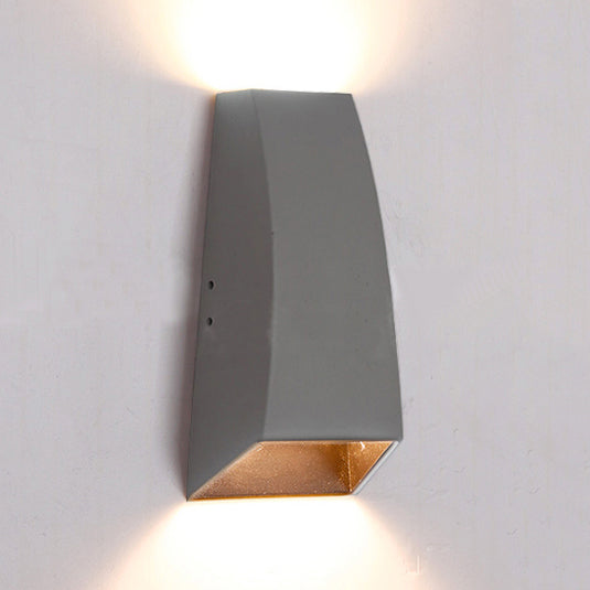 Black/Gray Geometric Wall Sconce Lamp Modern Style LED Aluminum Wall Light Fixture in White/Warm Lighting Grey Warm Clearhalo 'Cast Iron' 'Glass' 'Industrial' 'Modern wall lights' 'Modern' 'Tiffany' 'Traditional wall lights' 'Wall Lamps & Sconces' 'Wall Lights' Lighting' 129578