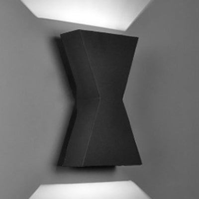 Black/White Hourglass Shade Wall Washer Light Contemporary Led Metal Wall Lamp in White/Warm Lighting Black White Clearhalo 'Cast Iron' 'Glass' 'Industrial' 'Modern wall lights' 'Modern' 'Tiffany' 'Traditional wall lights' 'Wall Lamps & Sconces' 'Wall Lights' Lighting' 129585