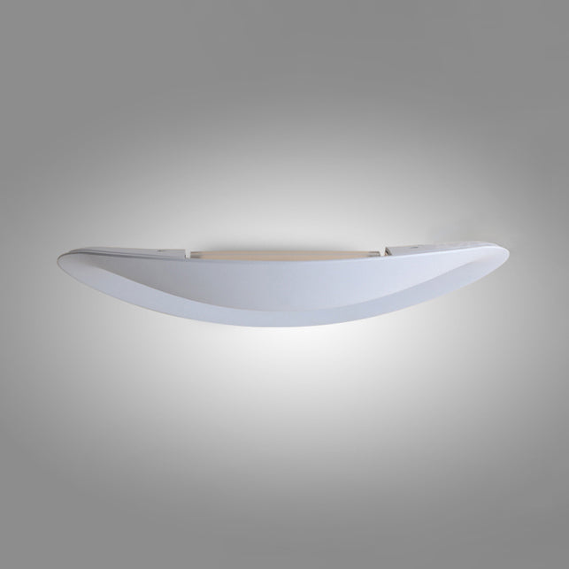 Black/White Curved Shade Wall Sconce Modern Stylish Integrated LED Aluminum Wall Mounted Lamp for Bedroom White Clearhalo 'Cast Iron' 'Glass' 'Industrial' 'Modern wall lights' 'Modern' 'Tiffany' 'Traditional wall lights' 'Wall Lamps & Sconces' 'Wall Lights' Lighting' 129684