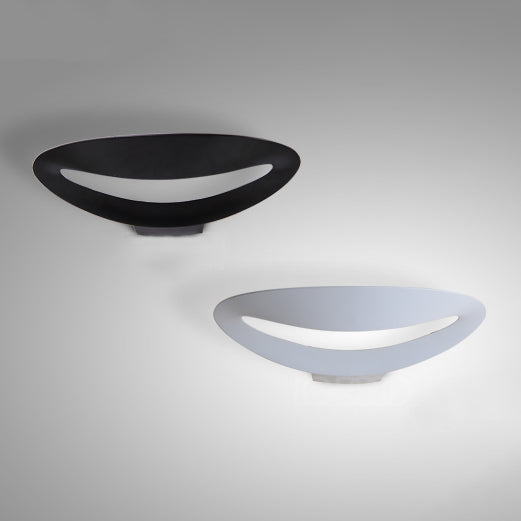 Black/White Curved Shade Wall Sconce Modern Stylish Integrated LED Aluminum Wall Mounted Lamp for Bedroom Clearhalo 'Cast Iron' 'Glass' 'Industrial' 'Modern wall lights' 'Modern' 'Tiffany' 'Traditional wall lights' 'Wall Lamps & Sconces' 'Wall Lights' Lighting' 129687