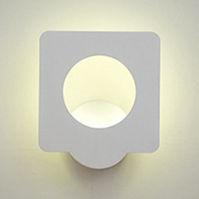 Circle/Square Shaped Wall Sconce Lighting Minimalism Aluminum LED White Wall Lamp in Warm/Natural Lighting Clearhalo 'Cast Iron' 'Glass' 'Industrial' 'Modern wall lights' 'Modern' 'Tiffany' 'Traditional wall lights' 'Wall Lamps & Sconces' 'Wall Lights' Lighting' 129906