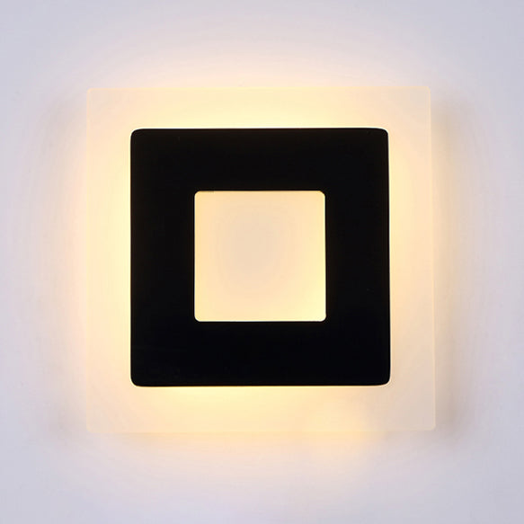 Modern Square Acrylic Sconce Light LED Living Room Wall Lighting Fixture in Warm/White Light Clearhalo 'Modern wall lights' 'Modern' 'Wall Lamps & Sconces' 'Wall Lights' Lighting' 130255