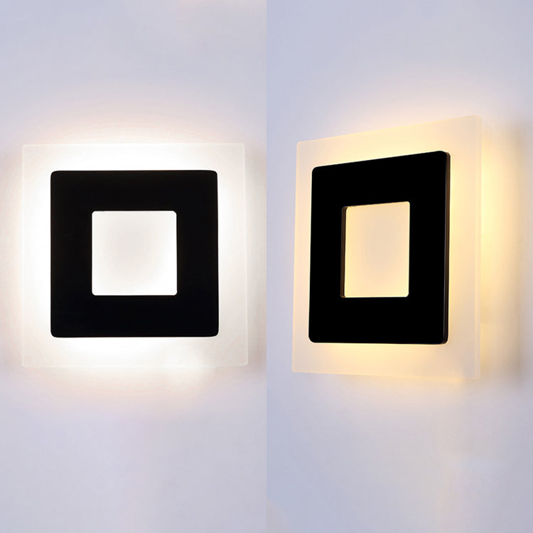 Modern Square Acrylic Sconce Light LED Living Room Wall Lighting Fixture in Warm/White Light Clearhalo 'Modern wall lights' 'Modern' 'Wall Lamps & Sconces' 'Wall Lights' Lighting' 130256