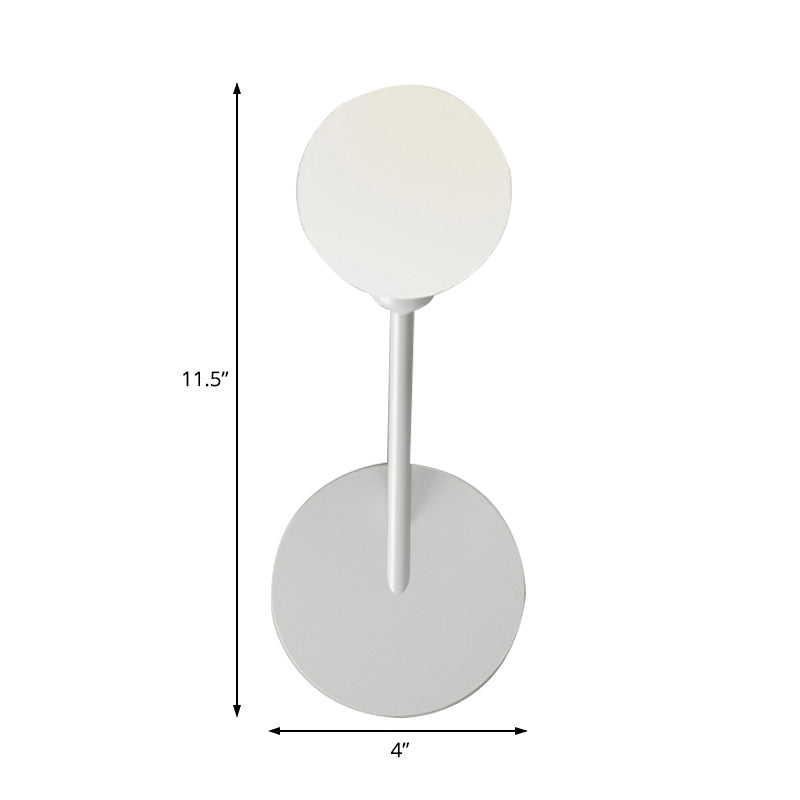Frosted Glass Ball Shade Wall Sconce Light Minimalist 1 Head Wall Lamp in White Finish for Bedroom Clearhalo 'Cast Iron' 'Glass' 'Industrial' 'Modern wall lights' 'Modern' 'Tiffany' 'Traditional wall lights' 'Wall Lamps & Sconces' 'Wall Lights' Lighting' 130422