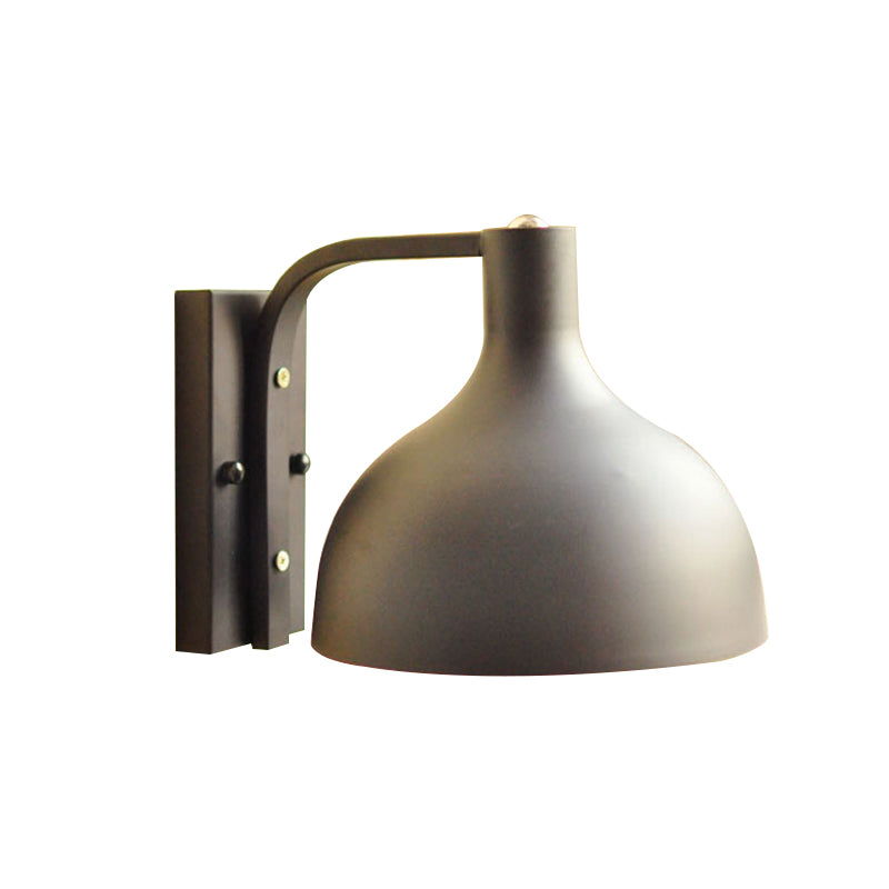 Contemporary Domed Wall Light Metal Single Light Sconce Lamp for Front Door Hallway Clearhalo 'Cast Iron' 'Glass' 'Industrial' 'Modern wall lights' 'Modern' 'Tiffany' 'Traditional wall lights' 'Wall Lamps & Sconces' 'Wall Lights' Lighting' 131400