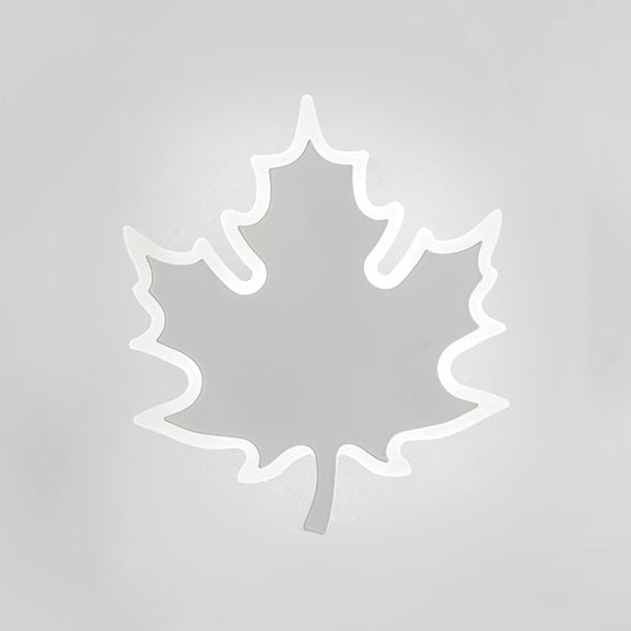 Maple Leaf Sconce Light Simplicity Acrylic LED White/Black Wall Light Fixture in Warm/White Light White White Clearhalo 'Cast Iron' 'Glass' 'Industrial' 'Modern wall lights' 'Modern' 'Tiffany' 'Traditional wall lights' 'Wall Lamps & Sconces' 'Wall Lights' Lighting' 131533