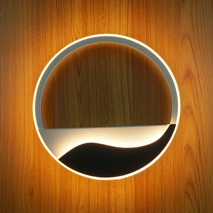 Ring Acrylic Wall Sconce Light Modern LED White/Black Wall Lighting Fixture in Warm/White Light Clearhalo 'Cast Iron' 'Glass' 'Industrial' 'Modern wall lights' 'Modern' 'Tiffany' 'Traditional wall lights' 'Wall Lamps & Sconces' 'Wall Lights' Lighting' 131545