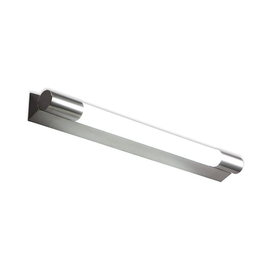 Tube Shaped Vanity Light Modern Stylish Metallic 19.5"/23" W LED Bathroom Wall Sconce in Silver, Warm/White Light Clearhalo 'Cast Iron' 'Glass' 'Industrial' 'Modern wall lights' 'Modern' 'Tiffany' 'Traditional wall lights' 'Vanity Lights' 'Wall Lights' Lighting' 131915