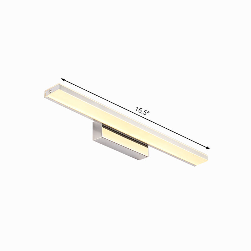 16.5"/20.5" Dia Slim Vanity Lighting Minimalism Acrylic LED Silver Wall Sconce Lamp in Warm/White Light for Bathroom Clearhalo 'Cast Iron' 'Glass' 'Industrial' 'Modern wall lights' 'Modern' 'Tiffany' 'Traditional wall lights' 'Vanity Lights' 'Wall Lights' Lighting' 131953