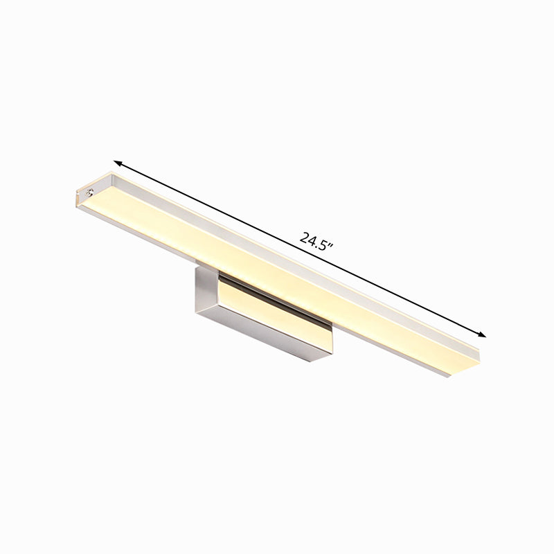 16.5"/20.5" Dia Slim Vanity Lighting Minimalism Acrylic LED Silver Wall Sconce Lamp in Warm/White Light for Bathroom Clearhalo 'Cast Iron' 'Glass' 'Industrial' 'Modern wall lights' 'Modern' 'Tiffany' 'Traditional wall lights' 'Vanity Lights' 'Wall Lights' Lighting' 131955