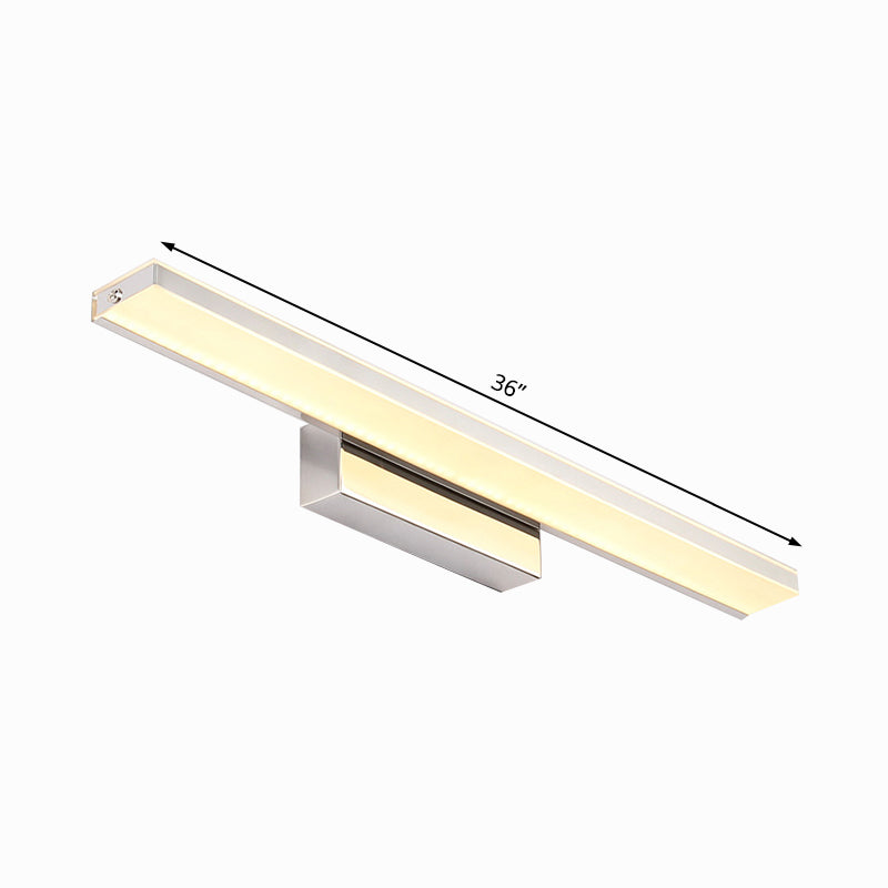 16.5"/20.5" Dia Slim Vanity Lighting Minimalism Acrylic LED Silver Wall Sconce Lamp in Warm/White Light for Bathroom Clearhalo 'Cast Iron' 'Glass' 'Industrial' 'Modern wall lights' 'Modern' 'Tiffany' 'Traditional wall lights' 'Vanity Lights' 'Wall Lights' Lighting' 131957