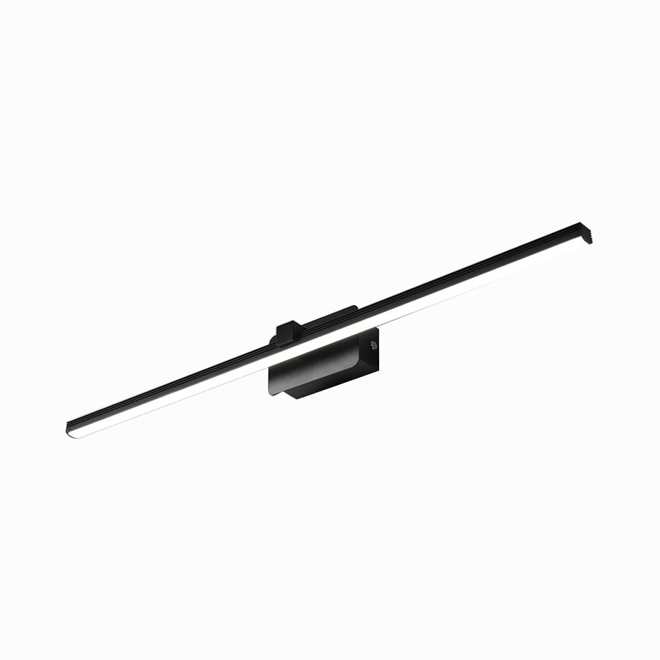 Black/White Linear Vanity Light Modernist 16"/19.5" W LED Aluminum Wall Light Fixture in Warm/White Light Clearhalo 'Cast Iron' 'Glass' 'Industrial' 'Modern wall lights' 'Modern' 'Tiffany' 'Traditional wall lights' 'Vanity Lights' 'Wall Lights' Lighting' 131961