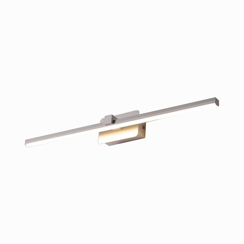 Black/White Linear Vanity Light Modernist 16"/19.5" W LED Aluminum Wall Light Fixture in Warm/White Light Clearhalo 'Cast Iron' 'Glass' 'Industrial' 'Modern wall lights' 'Modern' 'Tiffany' 'Traditional wall lights' 'Vanity Lights' 'Wall Lights' Lighting' 131962