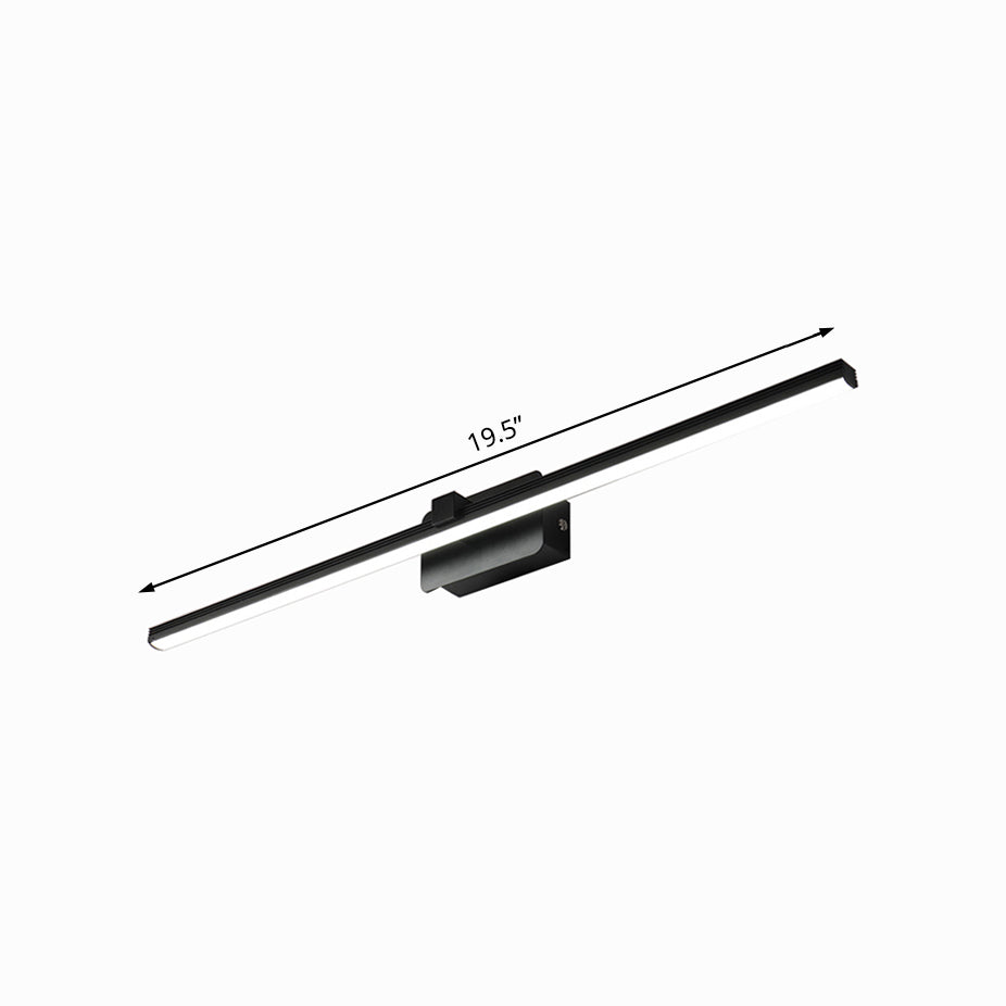 Black/White Linear Vanity Light Modernist 16"/19.5" W LED Aluminum Wall Light Fixture in Warm/White Light Clearhalo 'Cast Iron' 'Glass' 'Industrial' 'Modern wall lights' 'Modern' 'Tiffany' 'Traditional wall lights' 'Vanity Lights' 'Wall Lights' Lighting' 131964