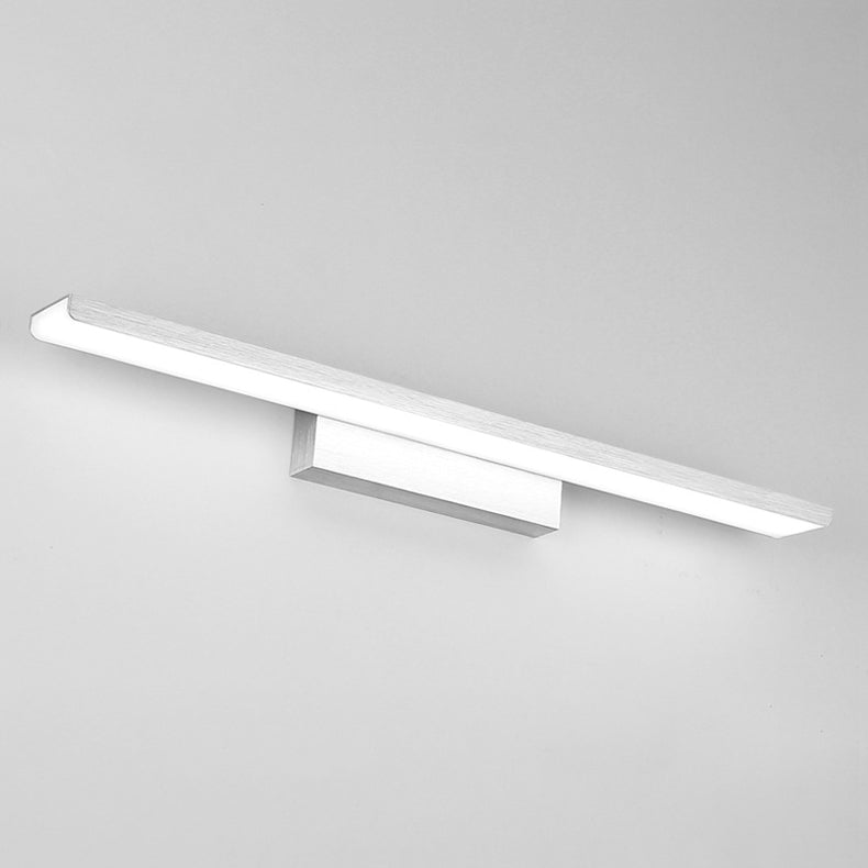 Linear Indoor Vanity Sconce Light Acrylic 16"/23.5" W LED Simple Stylish Wall Mounted Lamp in Silver/Black, Warm/White Light Silver Clearhalo 'Cast Iron' 'Glass' 'Industrial' 'Modern wall lights' 'Modern' 'Tiffany' 'Traditional wall lights' 'Vanity Lights' 'Wall Lights' Lighting' 131983