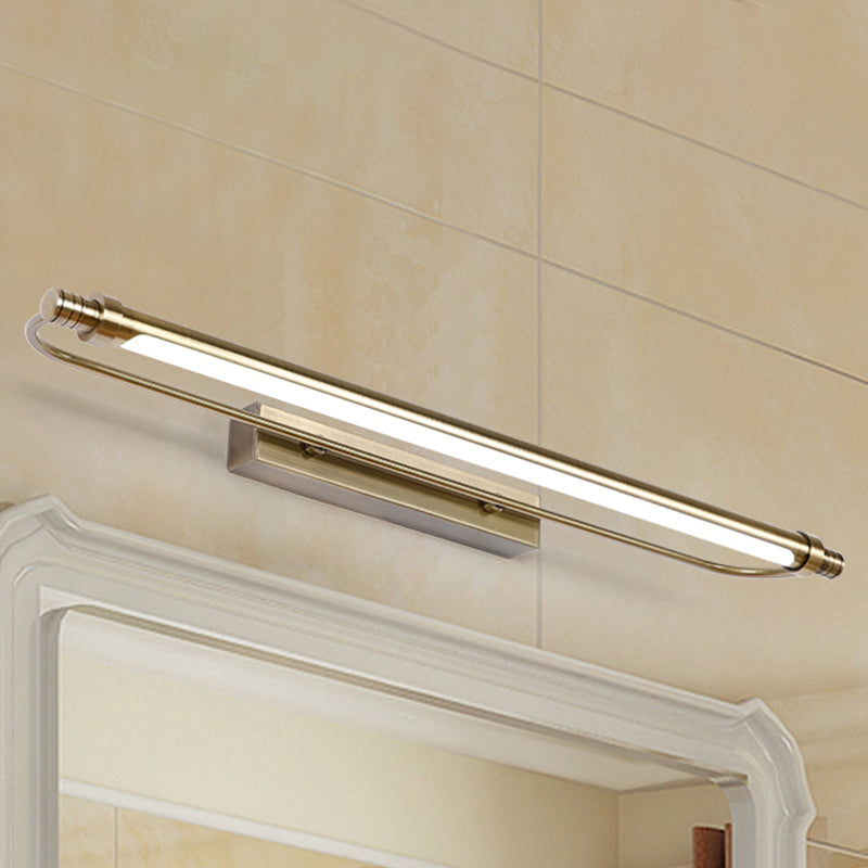 16"/21" Width Tubed Vanity Light Fixture Metal and Acrylic LED Bathroom Wall Light in Bronze, Warm/White Lighting Clearhalo 'Cast Iron' 'Glass' 'Industrial' 'Modern wall lights' 'Modern' 'Tiffany' 'Traditional wall lights' 'Vanity Lights' 'Wall Lights' Lighting' 131985