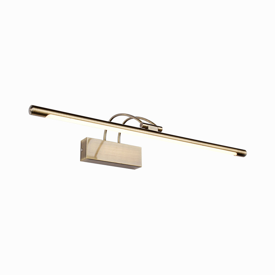Simple Style Tube Vanity Wall Light Metal 18"/21.5" W LED Bathroom Wall Sconce in Nickel/Brushed Brass, Warm/White Lighting Clearhalo 'Cast Iron' 'Glass' 'Industrial' 'Modern wall lights' 'Modern' 'Tiffany' 'Traditional wall lights' 'Vanity Lights' 'Wall Lights' Lighting' 131994