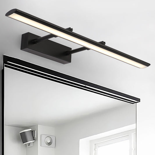 Linear Bathroom Vanity Lighting Fixture Acrylic LED Modernism Style Wall Lamp in Black/Chrome, 15"/19" Wide Black Clearhalo 'Cast Iron' 'Glass' 'Industrial' 'Modern wall lights' 'Modern' 'Tiffany' 'Traditional wall lights' 'Vanity Lights' 'Wall Lights' Lighting' 132039