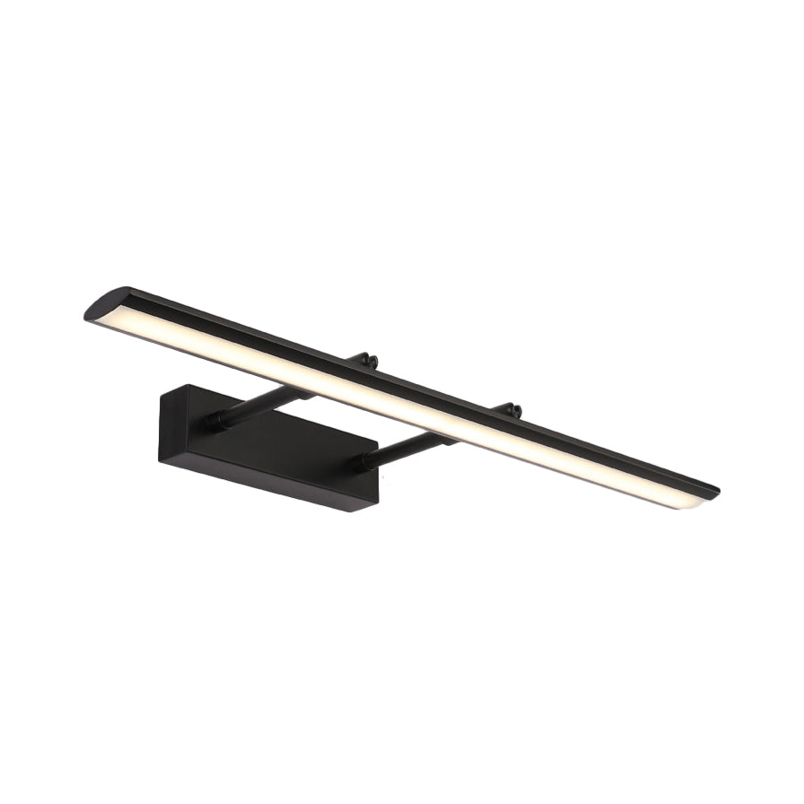 Linear Bathroom Vanity Lighting Fixture Acrylic LED Modernism Style Wall Lamp in Black/Chrome, 15"/19" Wide Clearhalo 'Cast Iron' 'Glass' 'Industrial' 'Modern wall lights' 'Modern' 'Tiffany' 'Traditional wall lights' 'Vanity Lights' 'Wall Lights' Lighting' 132040