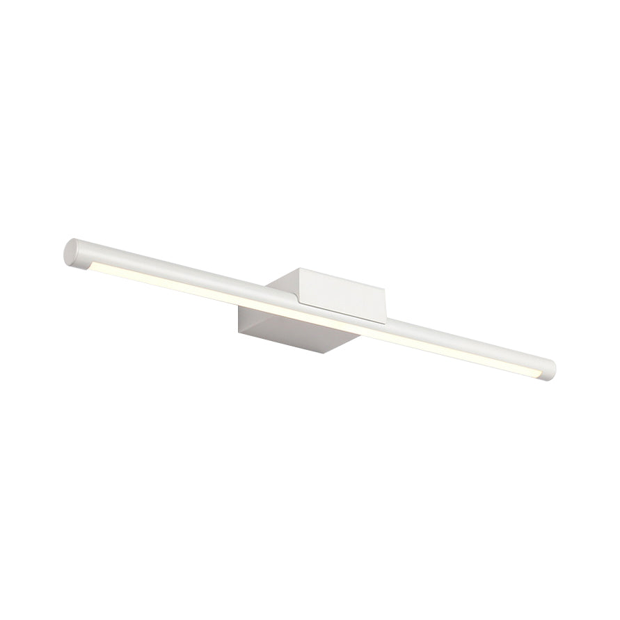 Simplistic LED Vanity Lamp with Acrylic Shade White Tubular Wall Sconce in Warm/White Light, 16"/19.5" Wide Clearhalo 'Cast Iron' 'Glass' 'Industrial' 'Modern wall lights' 'Modern' 'Tiffany' 'Traditional wall lights' 'Vanity Lights' 'Wall Lights' Lighting' 132154