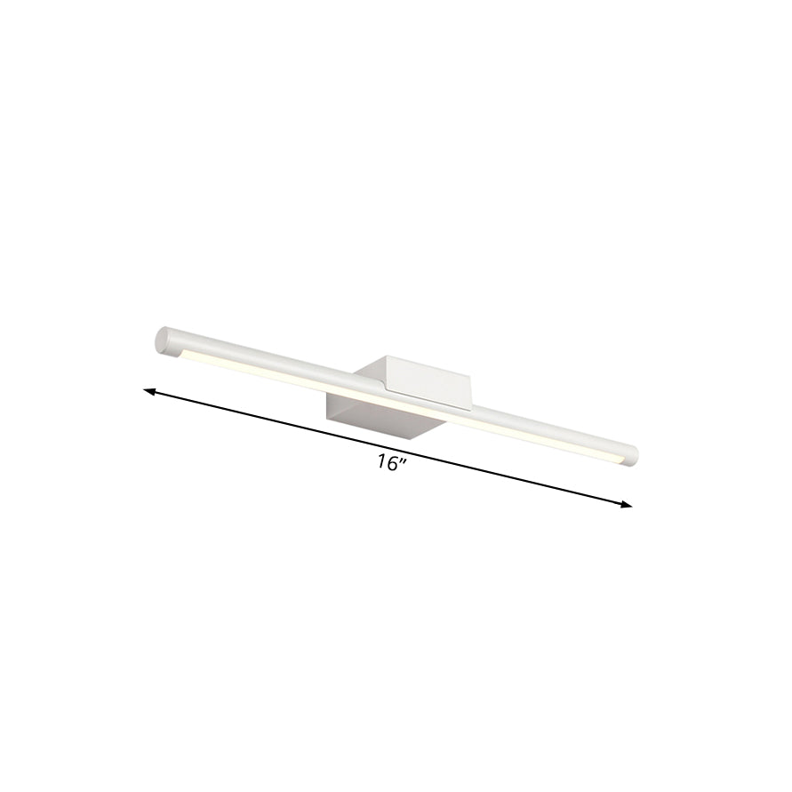 Simplistic LED Vanity Lamp with Acrylic Shade White Tubular Wall Sconce in Warm/White Light, 16"/19.5" Wide Clearhalo 'Cast Iron' 'Glass' 'Industrial' 'Modern wall lights' 'Modern' 'Tiffany' 'Traditional wall lights' 'Vanity Lights' 'Wall Lights' Lighting' 132155