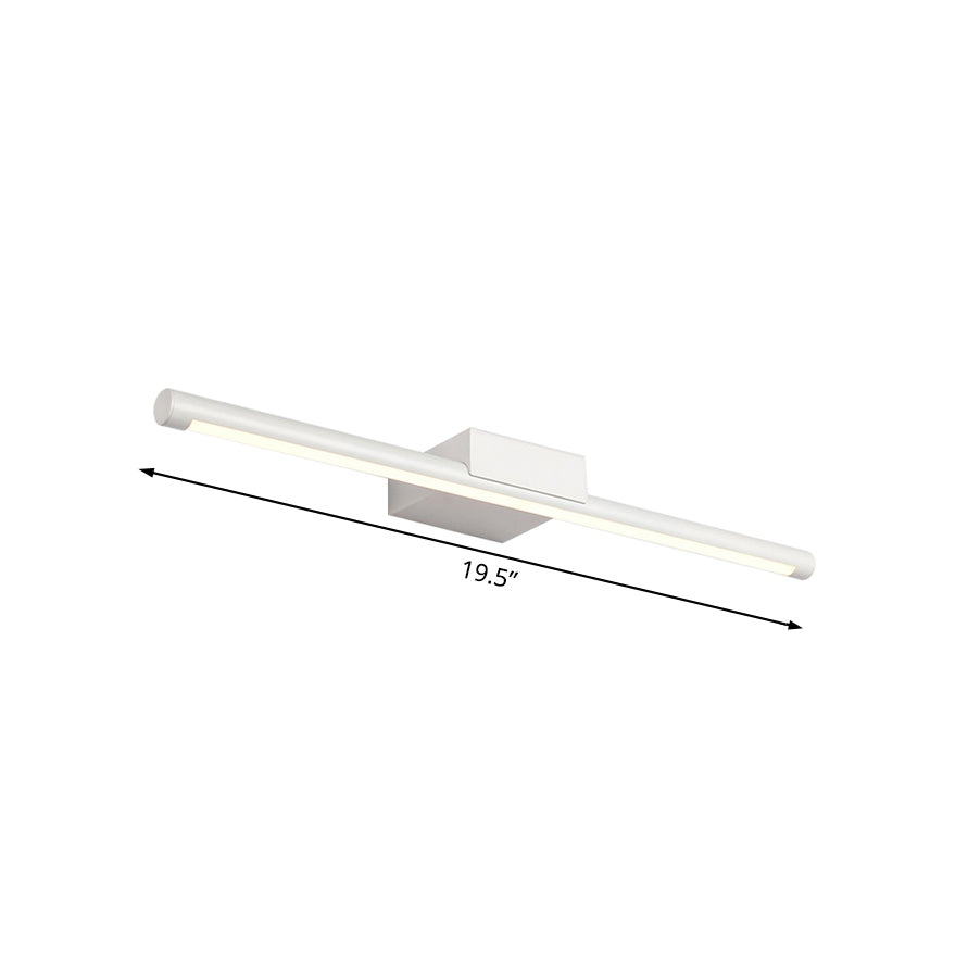 Simplistic LED Vanity Lamp with Acrylic Shade White Tubular Wall Sconce in Warm/White Light, 16"/19.5" Wide Clearhalo 'Cast Iron' 'Glass' 'Industrial' 'Modern wall lights' 'Modern' 'Tiffany' 'Traditional wall lights' 'Vanity Lights' 'Wall Lights' Lighting' 132156