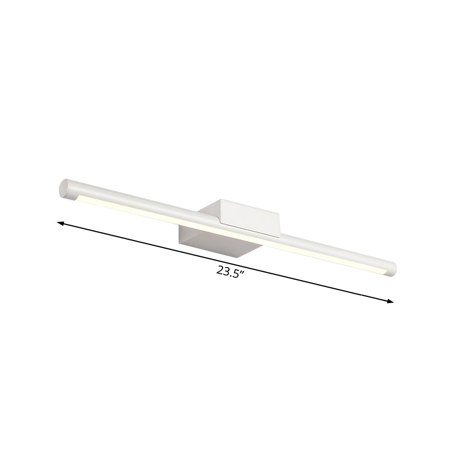 Simplistic LED Vanity Lamp with Acrylic Shade White Tubular Wall Sconce in Warm/White Light, 16"/19.5" Wide Clearhalo 'Cast Iron' 'Glass' 'Industrial' 'Modern wall lights' 'Modern' 'Tiffany' 'Traditional wall lights' 'Vanity Lights' 'Wall Lights' Lighting' 132157