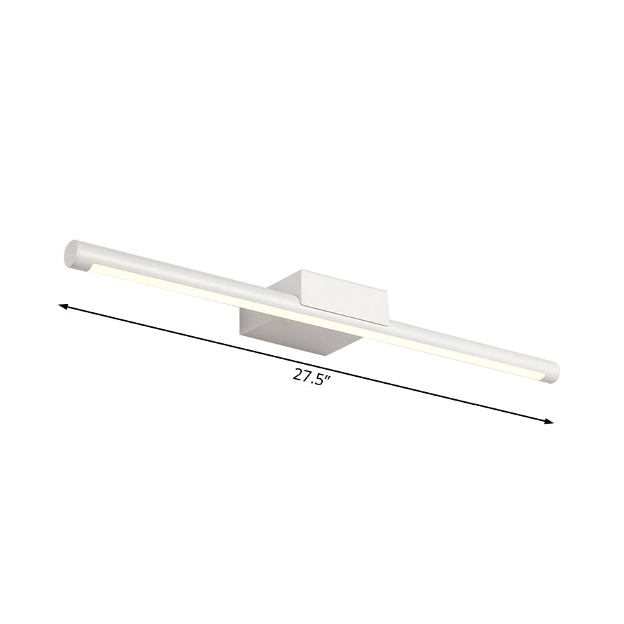 Simplistic LED Vanity Lamp with Acrylic Shade White Tubular Wall Sconce in Warm/White Light, 16"/19.5" Wide Clearhalo 'Cast Iron' 'Glass' 'Industrial' 'Modern wall lights' 'Modern' 'Tiffany' 'Traditional wall lights' 'Vanity Lights' 'Wall Lights' Lighting' 132158