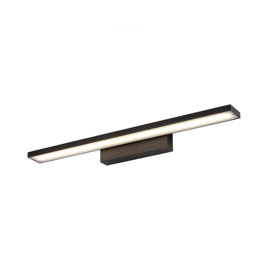 Black/White Slim Vanity Lamp with Rectangular Shade Simplistic 16"/23.5" W LED Acrylic Wall Light Fixture over Mirror Clearhalo 'Cast Iron' 'Glass' 'Industrial' 'Modern wall lights' 'Modern' 'Tiffany' 'Traditional wall lights' 'Vanity Lights' 'Wall Lights' Lighting' 132164