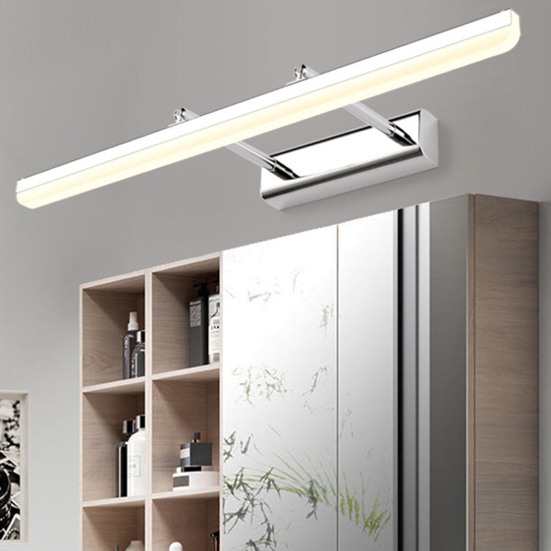 Acrylic Ultra-Thin Wall Sconce Contemporary Style 16"/19.5" Dia LED Vanity Lighting Fixture in Chrome, Warm/White Light Chrome Clearhalo 'Cast Iron' 'Glass' 'Industrial' 'Modern wall lights' 'Modern' 'Tiffany' 'Traditional wall lights' 'Vanity Lights' 'Wall Lights' Lighting' 132179