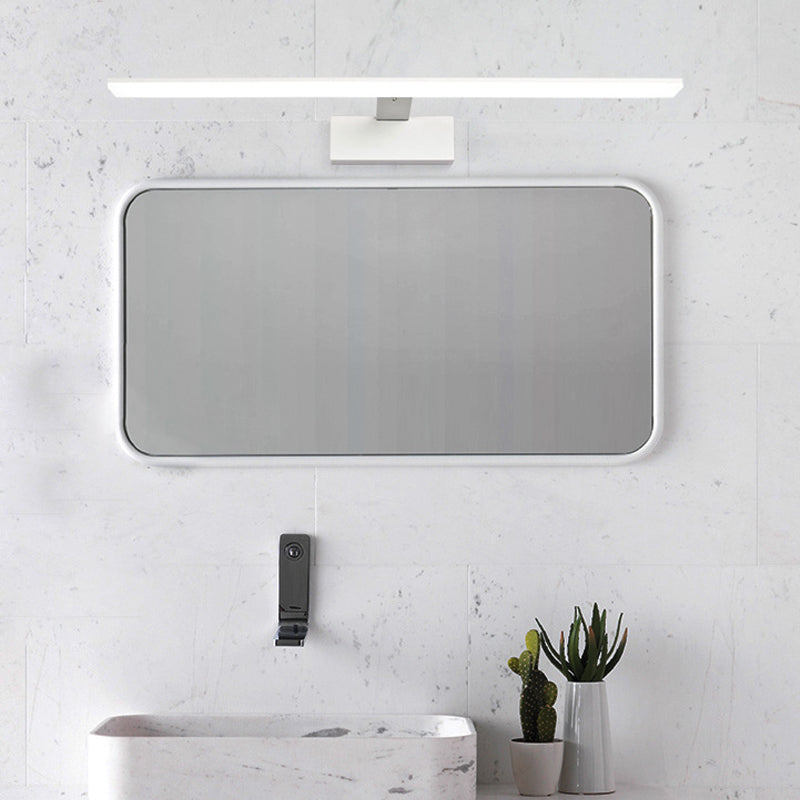 Black/White Rectangle Vanity Lamp Nordic 16.5"/20" Dia LED Acrylic Wall Sconce Light in Warm/White Light for Bathroom White Clearhalo 'Cast Iron' 'Glass' 'Industrial' 'Modern wall lights' 'Modern' 'Tiffany' 'Traditional wall lights' 'Vanity Lights' 'Wall Lights' Lighting' 132197