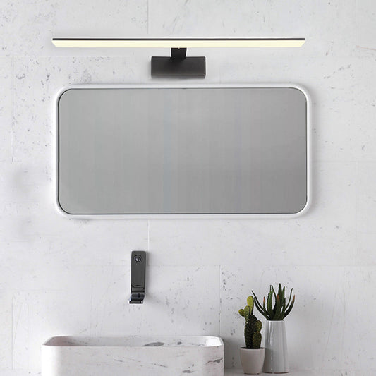 Black/White Rectangle Vanity Lamp Nordic 16.5"/20" Dia LED Acrylic Wall Sconce Light in Warm/White Light for Bathroom Black Clearhalo 'Cast Iron' 'Glass' 'Industrial' 'Modern wall lights' 'Modern' 'Tiffany' 'Traditional wall lights' 'Vanity Lights' 'Wall Lights' Lighting' 132200