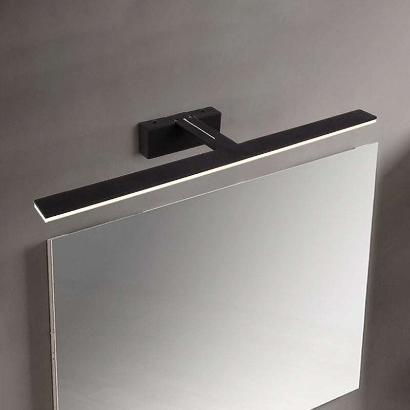 Black/White Rectangle Vanity Lamp Nordic 16.5"/20" Dia LED Acrylic Wall Sconce Light in Warm/White Light for Bathroom Clearhalo 'Cast Iron' 'Glass' 'Industrial' 'Modern wall lights' 'Modern' 'Tiffany' 'Traditional wall lights' 'Vanity Lights' 'Wall Lights' Lighting' 132201