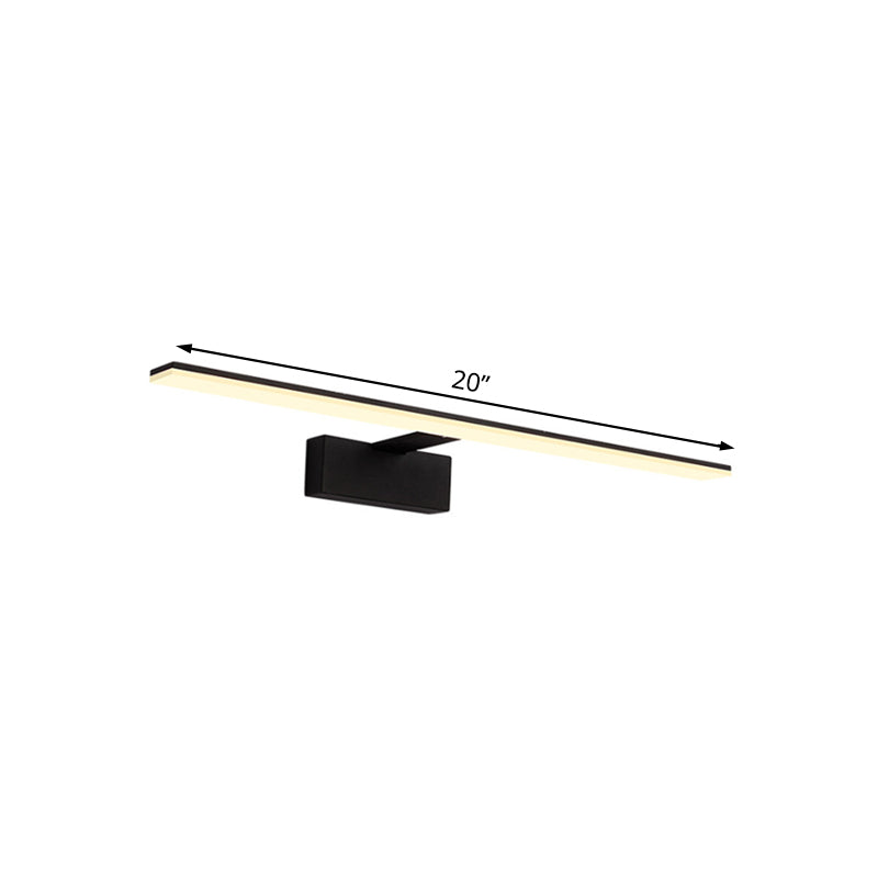 Black/White Rectangle Vanity Lamp Nordic 16.5"/20" Dia LED Acrylic Wall Sconce Light in Warm/White Light for Bathroom Clearhalo 'Cast Iron' 'Glass' 'Industrial' 'Modern wall lights' 'Modern' 'Tiffany' 'Traditional wall lights' 'Vanity Lights' 'Wall Lights' Lighting' 132204