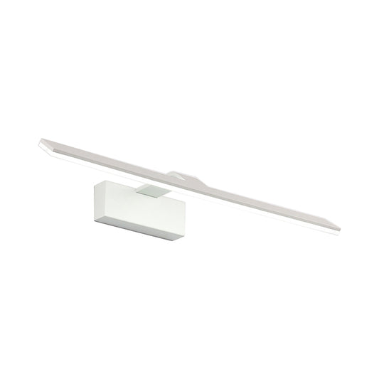 White Rectangular Vanity Lamp Nordic Style 16.5"/20" W LED Acrylic Wall Mount Light for Bathroom, Warm/White Light Clearhalo 'Cast Iron' 'Glass' 'Industrial' 'Modern wall lights' 'Modern' 'Tiffany' 'Traditional wall lights' 'Vanity Lights' 'Wall Lights' Lighting' 132210