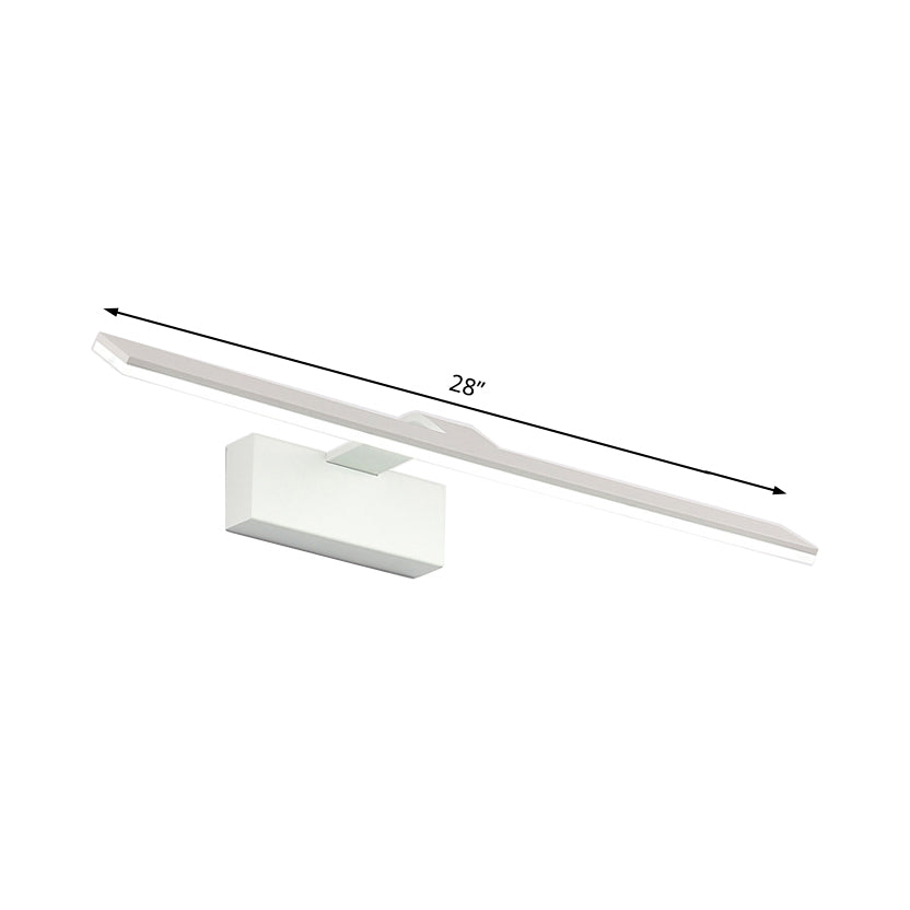 White Rectangular Vanity Lamp Nordic Style 16.5"/20" W LED Acrylic Wall Mount Light for Bathroom, Warm/White Light Clearhalo 'Cast Iron' 'Glass' 'Industrial' 'Modern wall lights' 'Modern' 'Tiffany' 'Traditional wall lights' 'Vanity Lights' 'Wall Lights' Lighting' 132214