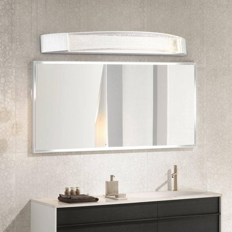 Silver Bow-Shaped Wall Mount Light Contemporary Bubble Crystal LED Vanity Light in Natural Light for Bathroom, 12.5"/16.5"/20" Wide Silver Clearhalo 'Modern wall lights' 'Modern' 'Vanity Lights' 'Wall Lights' Lighting' 132268